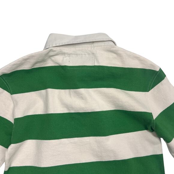 Vintage Rugby Ralph Lauren Slim Fit Polo Shirt Preppy Ivy League XS Green Stripe - Picture 10 of 12
